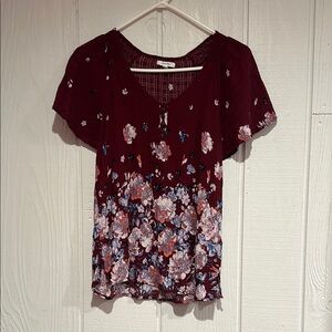 Maurice’s Floral Burgundy Women's Top